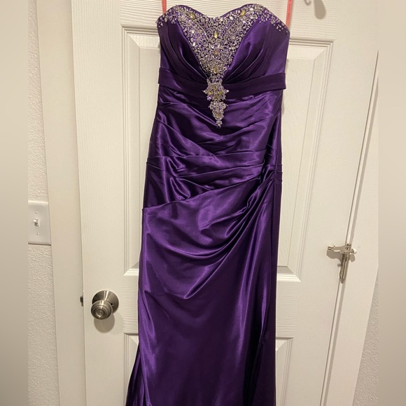 maggie sottero purple prom dress Maggie Sottero | Dresses | Maggie Sottero Purple Beaded Prom Dress  Strapless Size